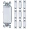 Faith Single-Pole Decorator Rocker Light Switch, 15A 120/277V, White, PK 10 SSK1-WH-10 - alternate 1